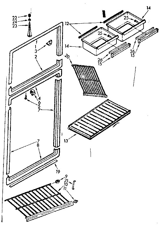 Breaker and shelf parts
