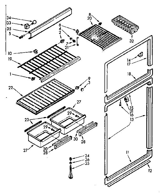 Breaker and shelf parts