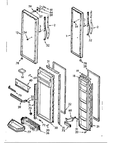 Refrigerator door parts