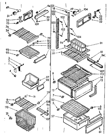Refrigerator liner parts