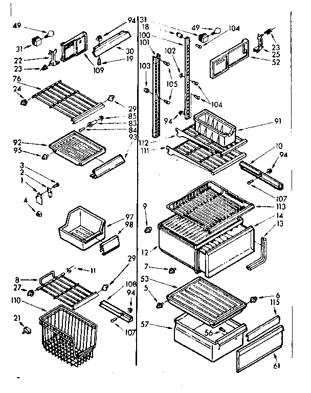 Refrigerator liner parts