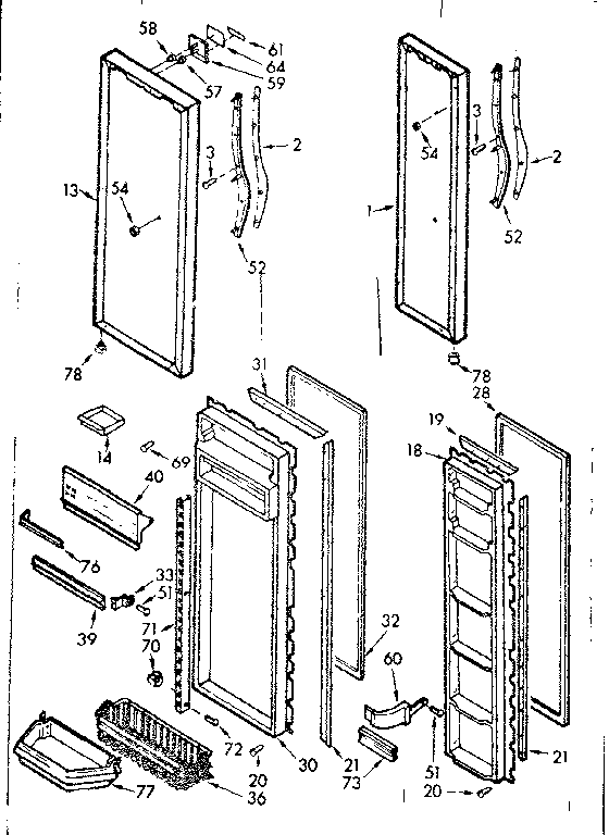 Refrigerator door parts