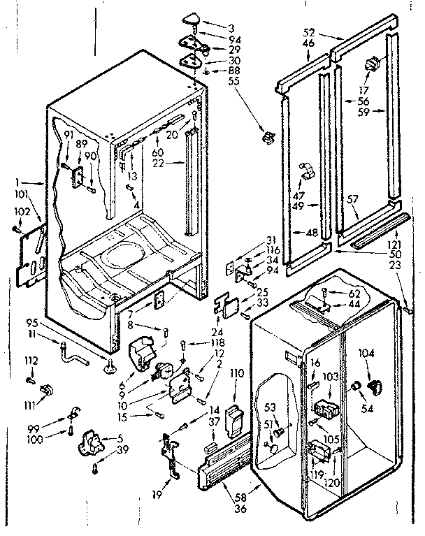 Refrigerator cabinet parts