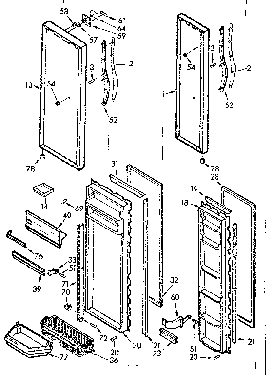 Refrigerator door parts