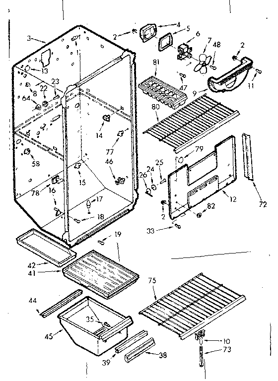 Cabinet parts and shelves