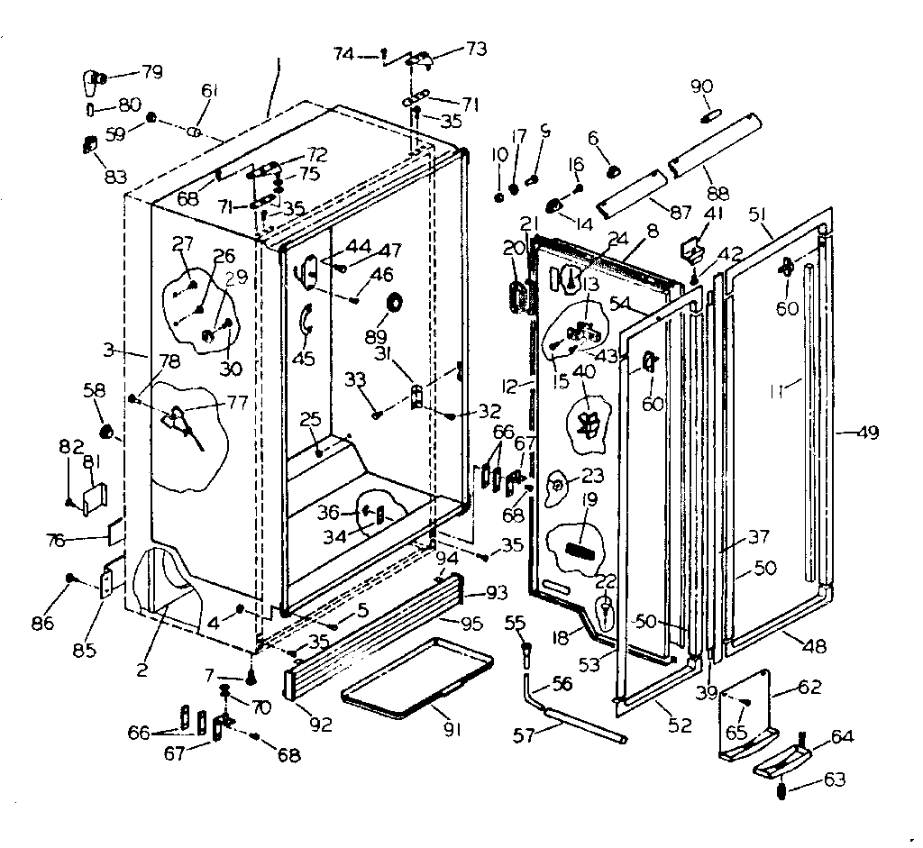 Cabinet liner and divider parts