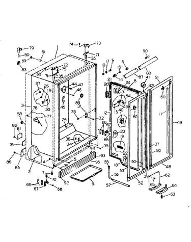 Cabinet liner and divider parts