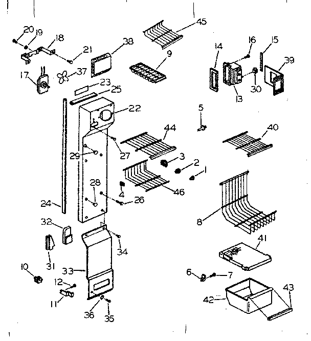 Shelving support and air handling parts