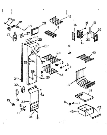 Shelving support and air handling parts
