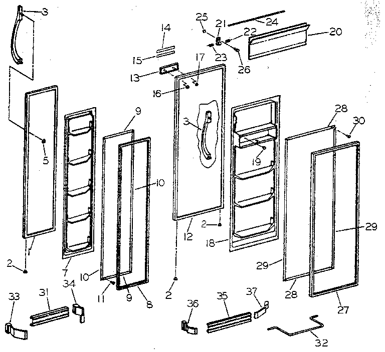 Refrigerator door parts
