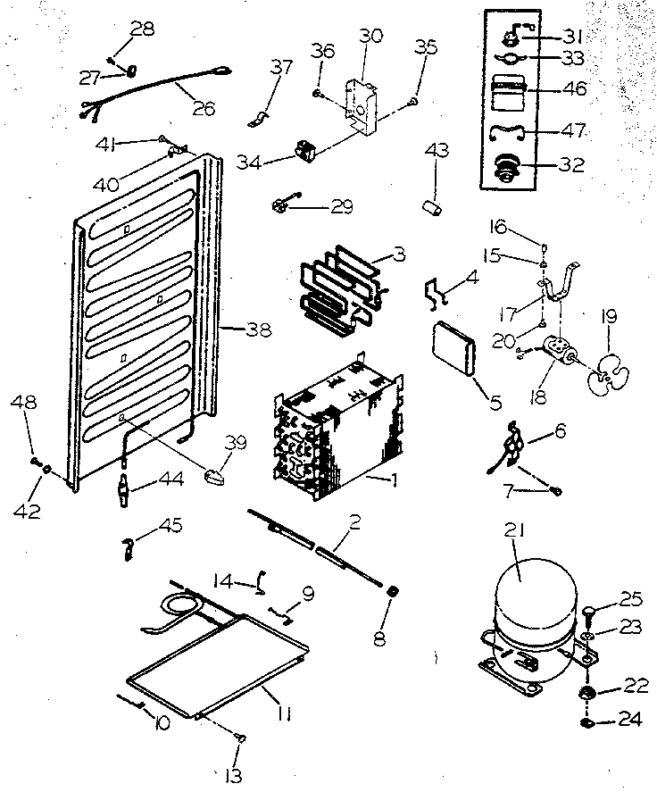 Refrigerator unit parts