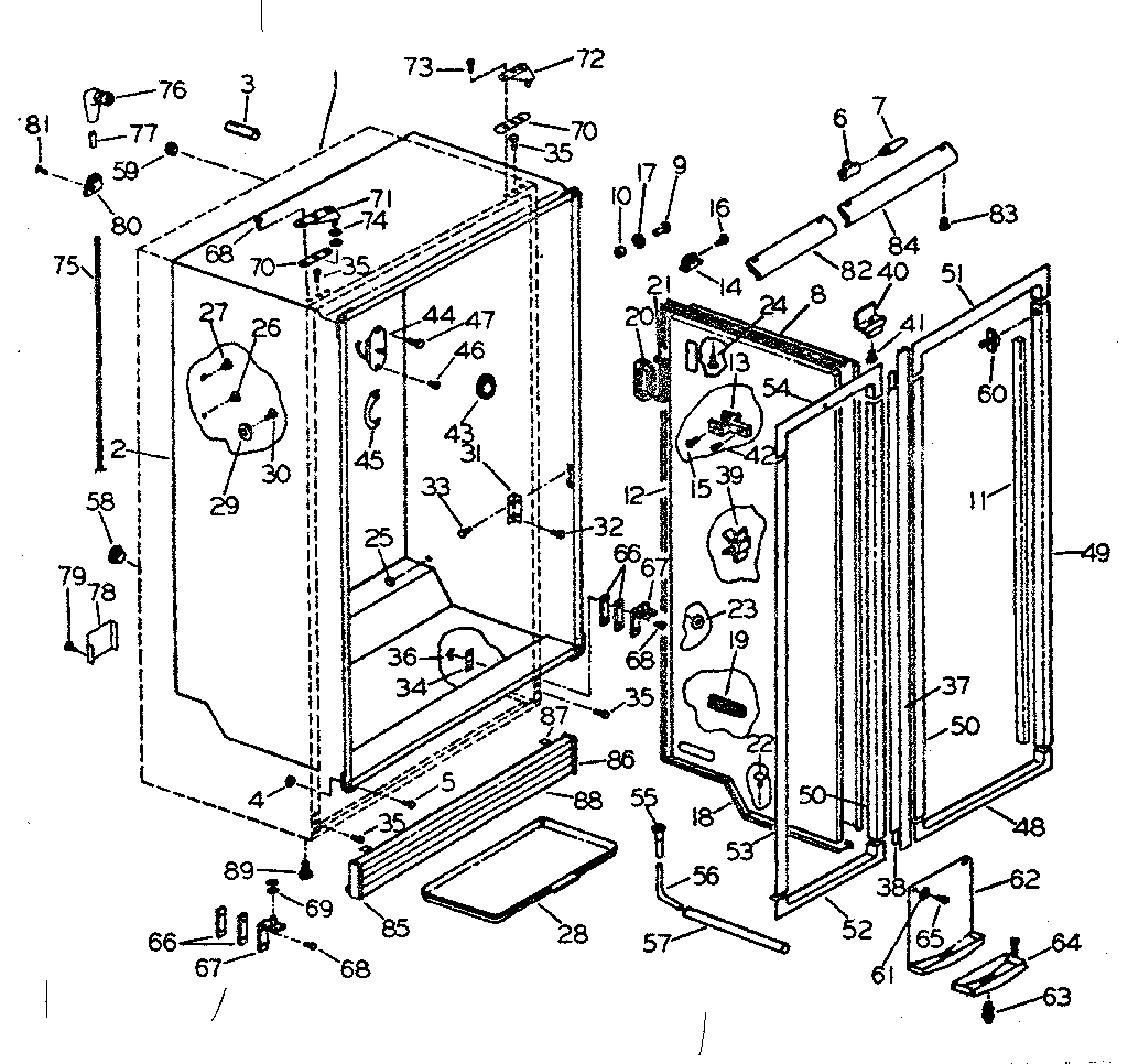Cabinet liner and divider parts
