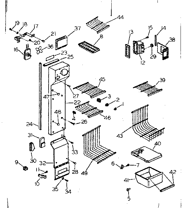 Shelving, supports and air handling parts