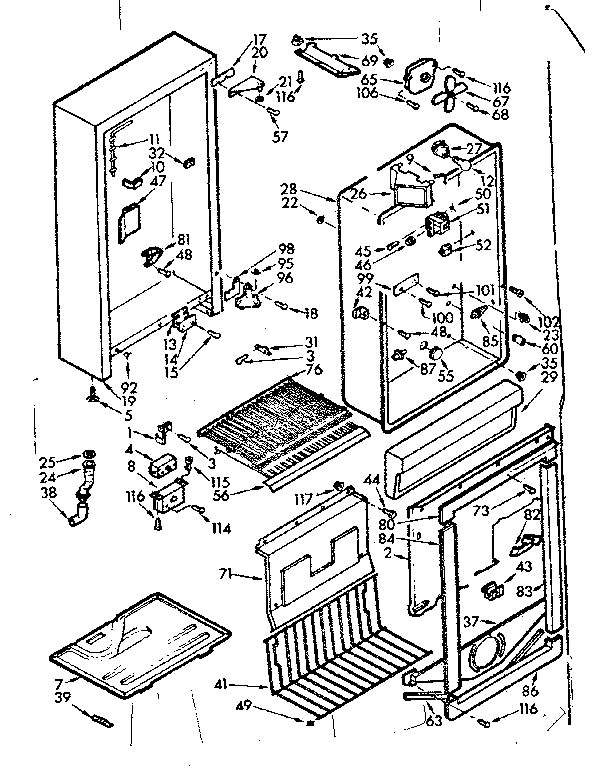 Freezer cabinet parts