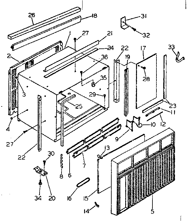 Cabinet and front parts