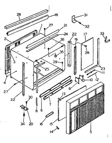 Cabinet and front parts