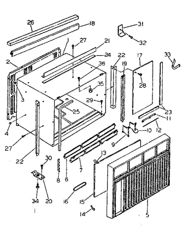 Cabinet and front parts