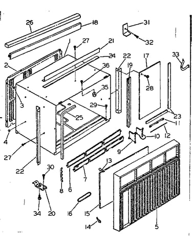 Cabinet and front parts