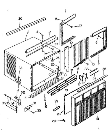 Cabinet and front parts