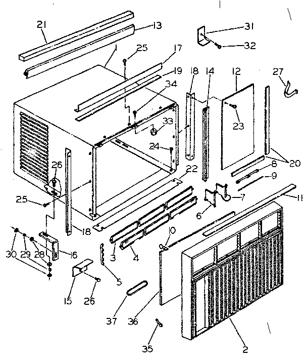 Cabinet and front parts