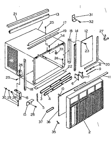 Cabinet and front parts