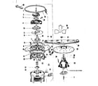 Kenmore 587720210 motor, heater & spray arm details diagram