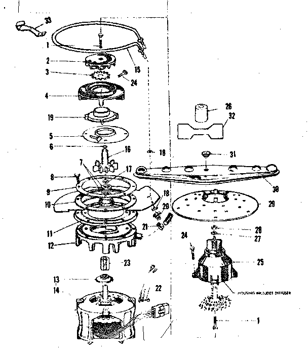 Motor, heater & spray arm details
