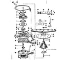 Kenmore 587720510 motor, heater, and spray arm diagram