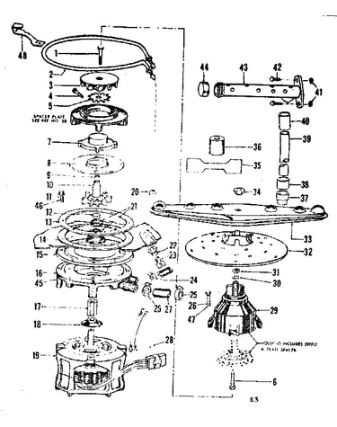 Motor, heater, and spray arm