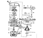 Kenmore 587721100 motor, heater, and spray arm diagram