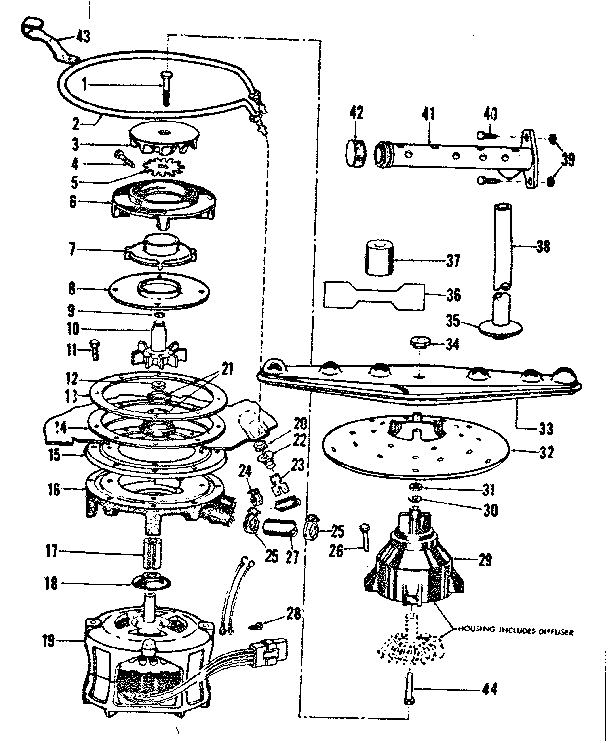 MOTOR, HEATER, AND SPRAY ARM