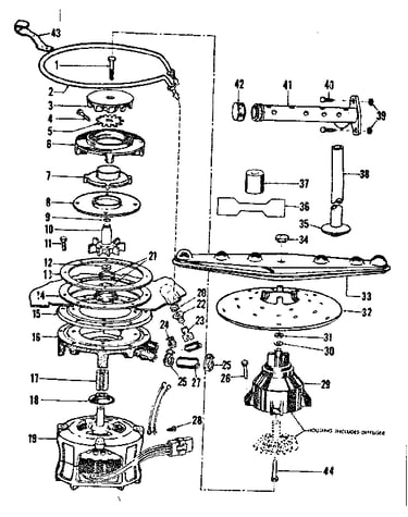 Motor, heater, and spray arm