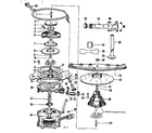 Kenmore 587721400 motor, heater, and spray arm details diagram