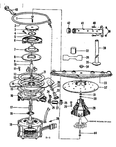 Motor, heater, and spray arm details