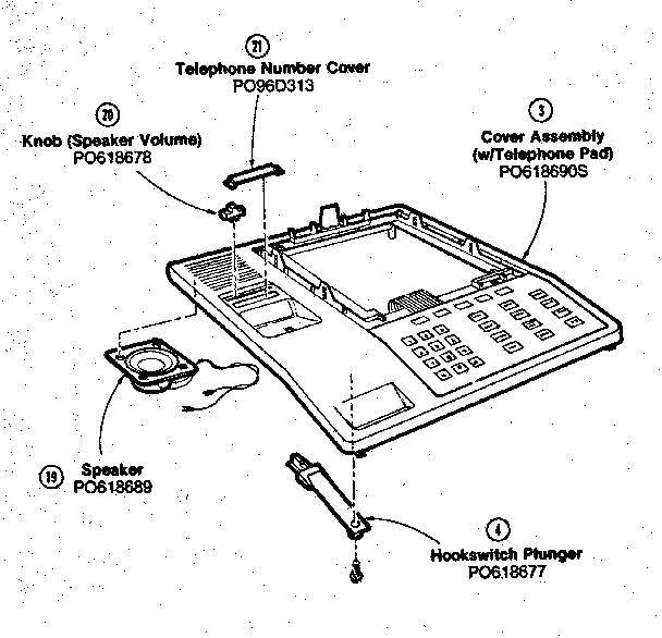 Cover assemby with telephone pad