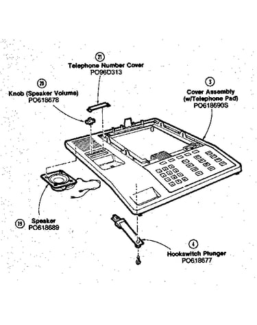 Cover assemby with telephone pad