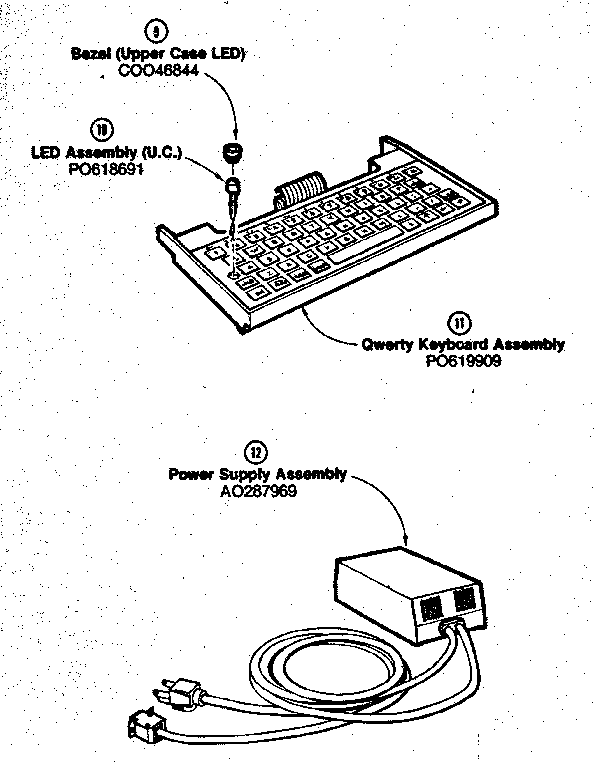 Keyboard and power supply