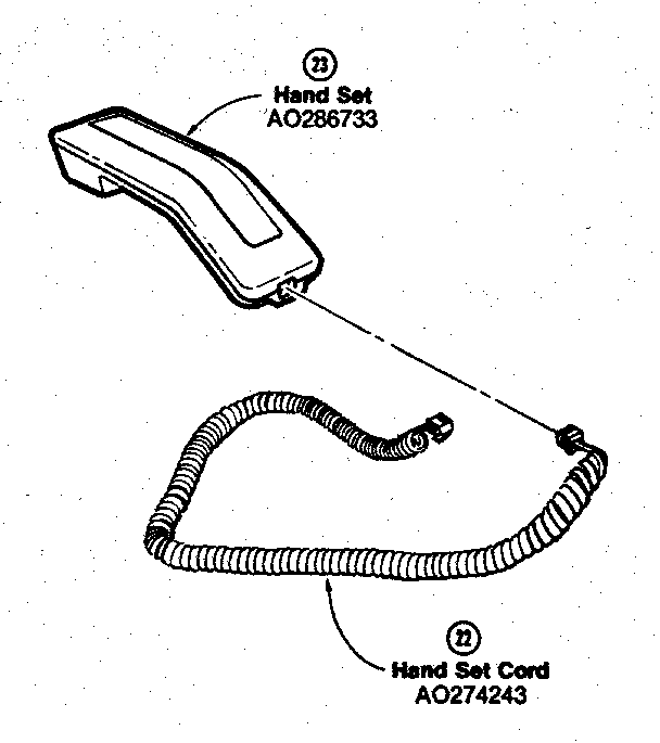 Hand set and cord