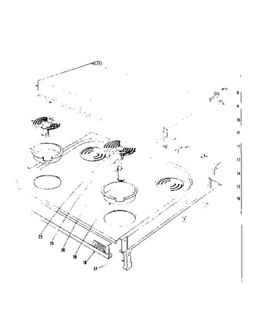 Cook top section