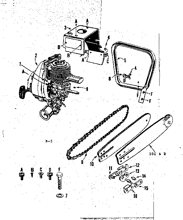 Engine / chain and guide bar