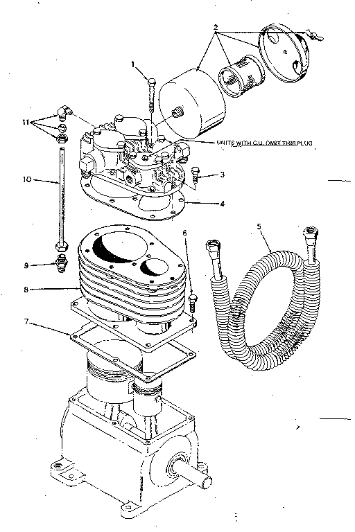 Inlet filter silencer, cylinder & intercooler assy detail