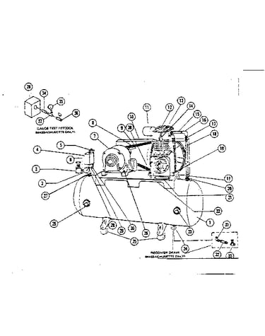 5 h.p. 2 stage 2 cylinder air compressors