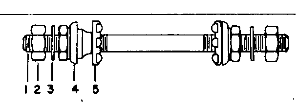 Axle set complete (less hub shell)