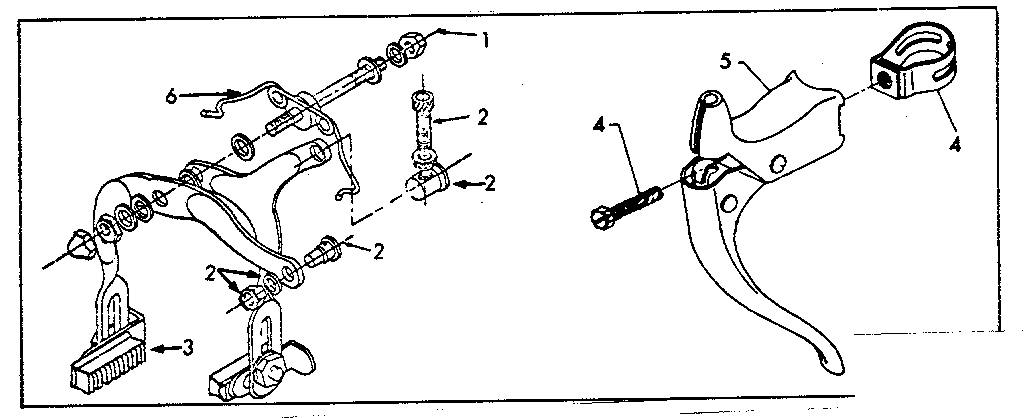 Front and rear caliper hand brake parts list