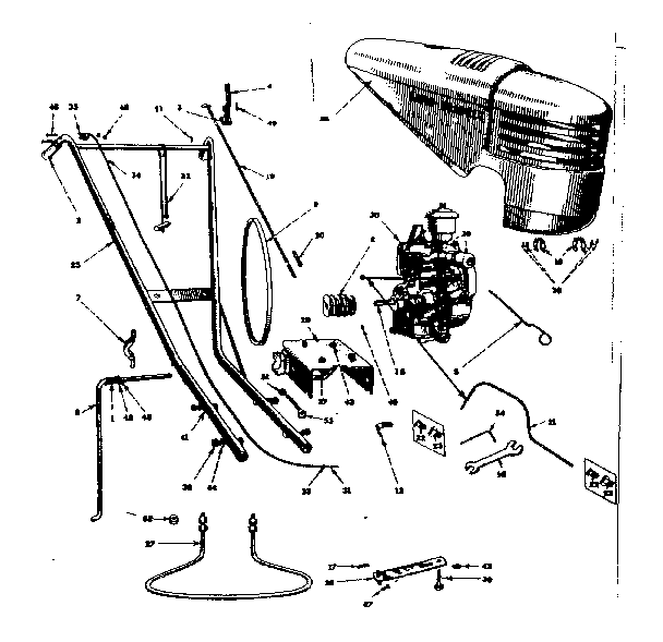 Engine and handle assembly