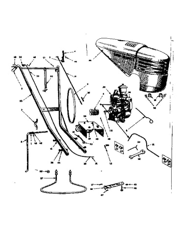 Engine and handle assembly
