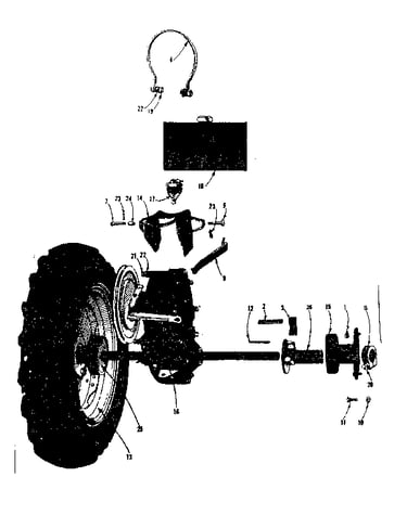 Hubs, wheels and fuel tank assembly