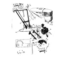 Craftsman 917575104 engine, handle and hitch assembly diagram