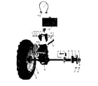 Craftsman 917575104 hubs, wheels and fuel tank assembly diagram