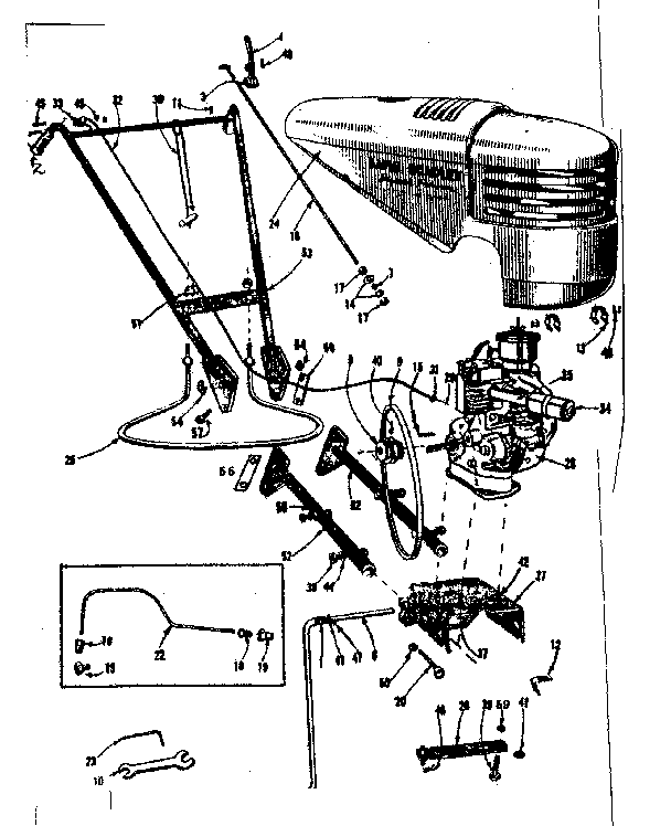 Engine handle and hitch assembly